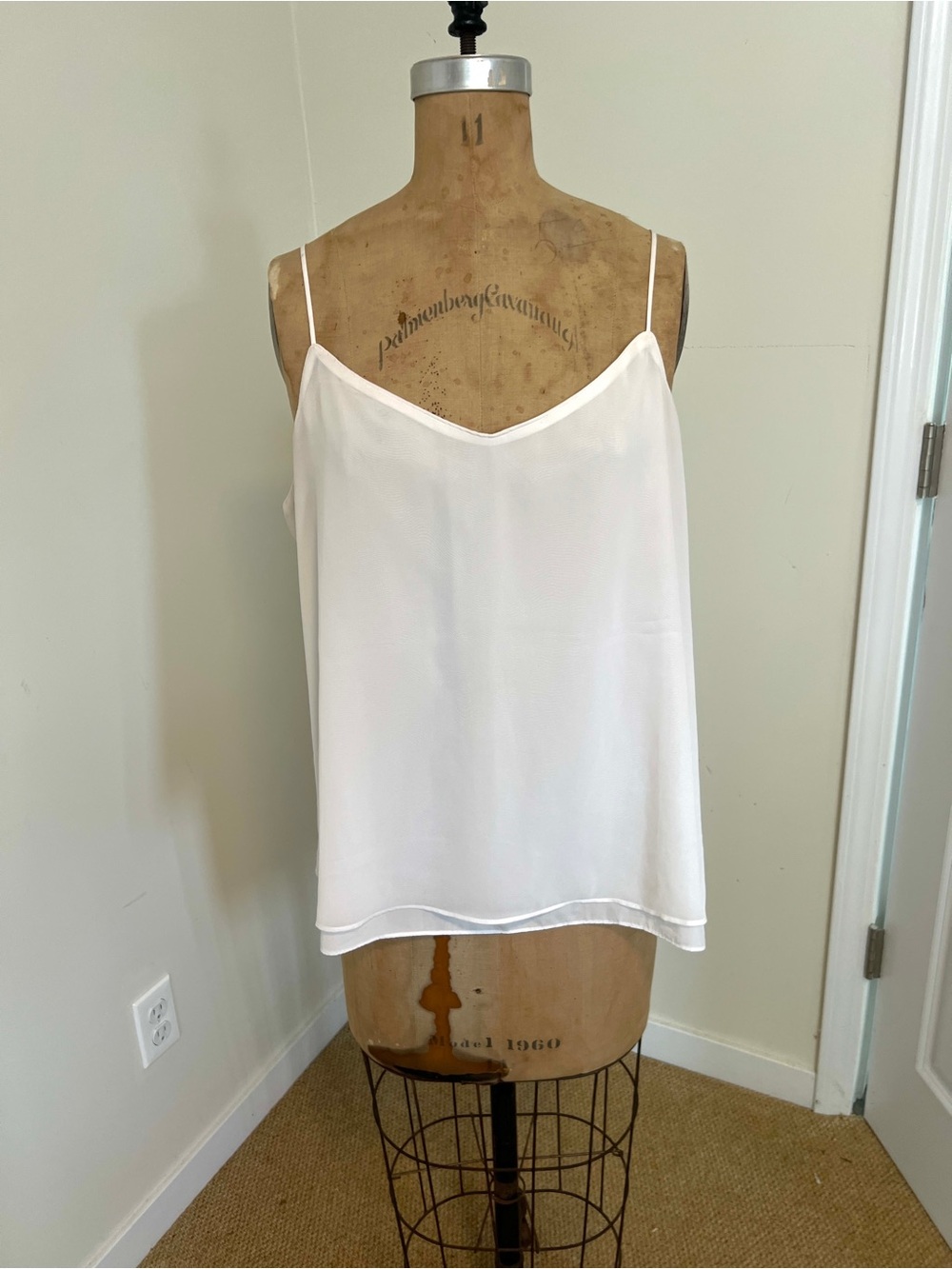 New York & Company White V-Neck Camisole